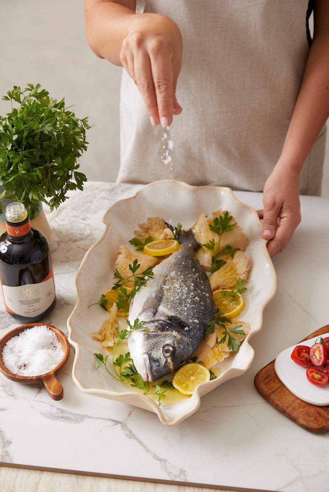 Mediterranean Magic: Oven-Baked Sea Bass with Extra Virgin Olive Oil